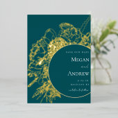 Modernes und elegantes Blumengesteck Save the Date Folieneinladung (Stehend vorne)