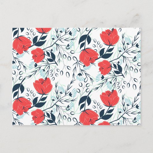 Modernes und elegantes Blumenmuster Postkarte (Vorderseite)