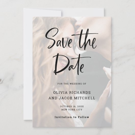 Modernes und elegantes | Custom Foto Wedding Save The Date (Vorderseite)