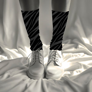 Modernes und elegantes Design Schwarz & Gray Zebra Socken