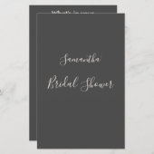 Modernes und elegantes Dunkelgrau-Brautparty-Spiel (Vorne/Hinten)