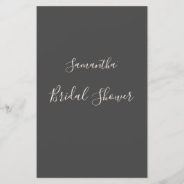 Modernes und elegantes Dunkelgrau-Brautparty-Spiel