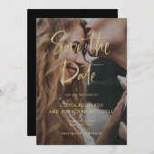 Modernes und elegantes Gold | Custom Foto Wedding Save The Date (Vorne/Hinten)