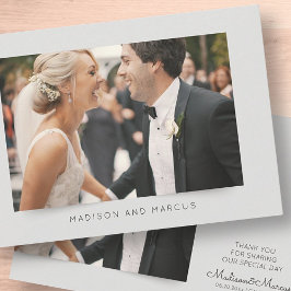 Modernes und elegantes Hochzeitssemble - Foto Viel Dankeskarte