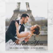 Modernes und elegantes Hochzeitssemble - Foto Viel Weinetikett (Einzelnes Label)