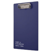 Modernes und elegantes Marineblau Klemmbrett (Links)