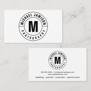 Modernes und elegantes Monogramm gebogener Text Visitenkarte