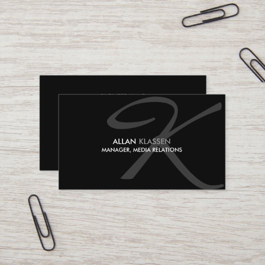 Modernes und elegantes Monogramm Visitenkarte (Vorderseite/Rückseite Beispiel)