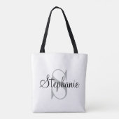 Modernes und elegantes Personalisiertes Monogramm Tasche (Rückseite)