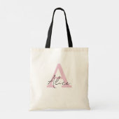 Modernes und elegantes Personalisiertes Monogramm Tragetasche (Rückseite)