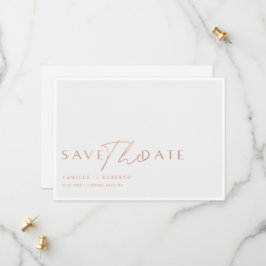Modernes und elegantes Rose Blush Gold Script Save The Date