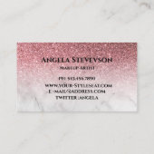 modernes und elegantes Rose Gold Glitzer Marmor Visitenkarte (Rückseite)