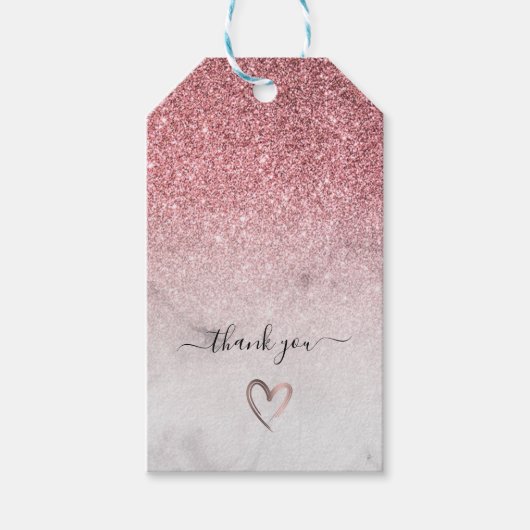 Modernes und elegantes Rose Gold Glitzer weißer Ma Geschenkanhänger (Vorderseite)