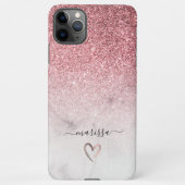 Modernes und elegantes Rose Gold Glitzer weißer Ma iPhone Hülle (Rückseite)