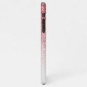 Modernes und elegantes Rose Gold Glitzer weißer Ma iPhone Hülle (Linke Seite)