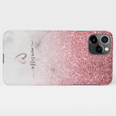 Modernes und elegantes Rose Gold Glitzer weißer Ma iPhone Hülle (Rückseite (Horizontal))