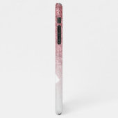 Modernes und elegantes Rose Gold Glitzer weißer Ma iPhone Hülle (Linke Seite)