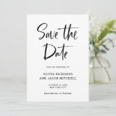 Modernes und elegantes | Schwarz-Weiß-Hochzeit Save The Date (Stehend Vorderseite)