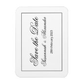 Modernes und elegantes Schwarz-Weiß-Save the Date Magnet (Vertikal)