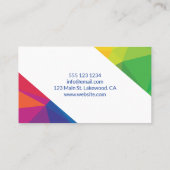 Modernes und farbenfrohes Abstrakt Visitenkarte (Rückseite)