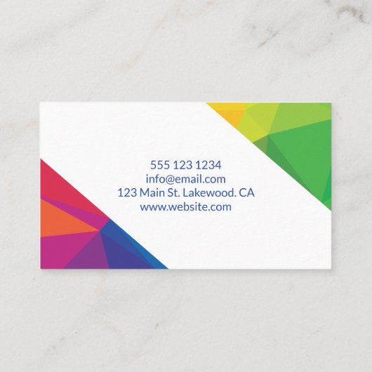 Modernes und farbenfrohes Abstrakt Visitenkarte (Rückseite)
