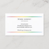 Modernes und feines Fotograf Visitenkarte (Rückseite)