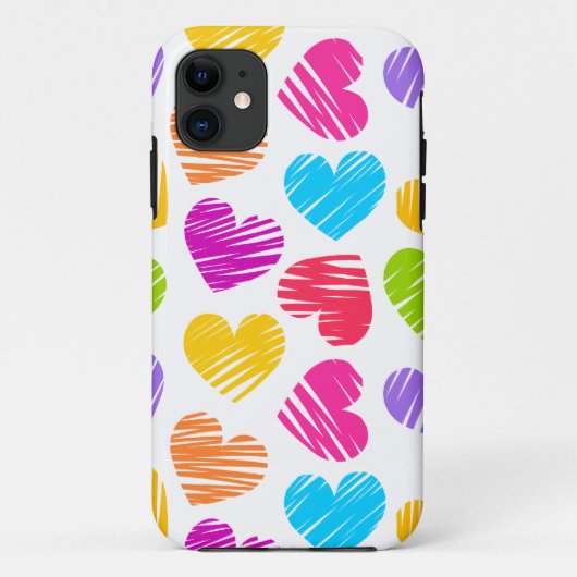 Modernes und Girly Vibranly Vidled Herts Pattern Case-Mate iPhone Hülle (Rückseite)