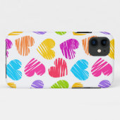 Modernes und Girly Vibranly Vidled Herts Pattern Case-Mate iPhone Hülle (Rückseite (Horizontal))