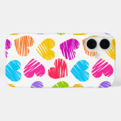Modernes und Girly Vibranly Vidled Herts Pattern Case-Mate iPhone Hülle (Rückseite (Horizontal))