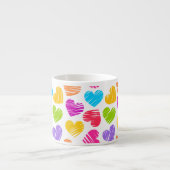 Modernes und Girly Vibranly Vidled Herts Pattern Espressotasse (Vorderseite)