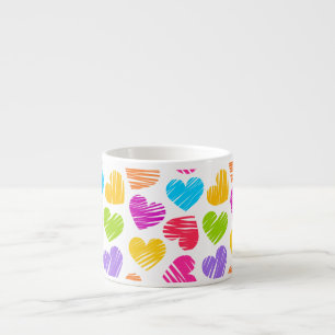 Modernes und Girly Vibranly Vidled Herts Pattern Espressotasse
