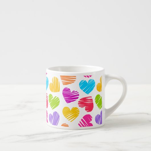 Modernes und Girly Vibranly Vidled Herts Pattern Espressotasse (Rechts)