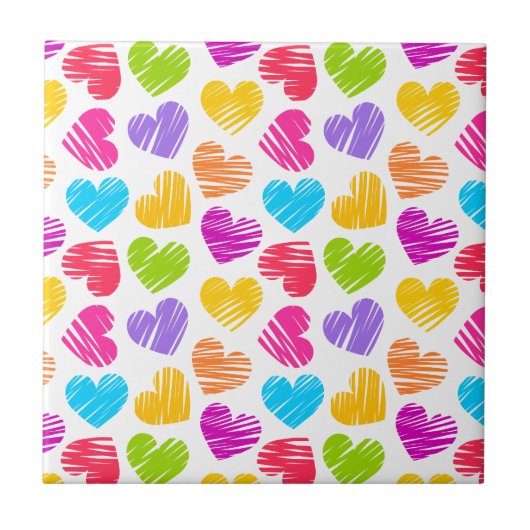 Modernes und Girly Vibranly Vidled Herts Pattern Fliese (Vorderseite)