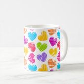Modernes und Girly Vibranly Vidled Herts Pattern Kaffeetasse (VorderseiteRechts)