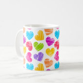 Modernes und Girly Vibranly Vidled Herts Pattern Kaffeetasse (Vorderseite Links)