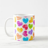 Modernes und Girly Vibranly Vidled Herts Pattern Kaffeetasse (Links)