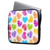 Modernes und Girly Vibranly Vidled Herts Pattern Laptopschutzhülle (Vorderseite Links)