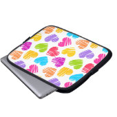 Modernes und Girly Vibranly Vidled Herts Pattern Laptopschutzhülle (Vorne Knopf)