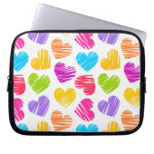 Modernes und Girly Vibranly Vidled Herts Pattern Laptopschutzhülle (Vorderseite)