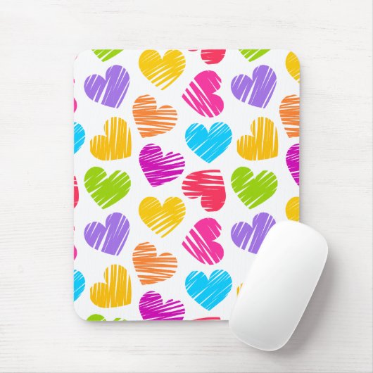 Modernes und Girly Vibranly Vidled Herts Pattern Mousepad (Mit Mouse)