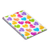 Modernes und Girly Vibranly Vidled Herts Pattern Notizblock (Rechte Seite)