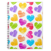 Modernes und Girly Vibranly Vidled Herts Pattern Notizblock (Vorderseite)