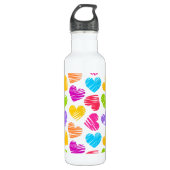 Modernes und Girly Vibranly Vidled Herts Pattern Trinkflasche (Vorderseite)