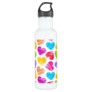 Modernes und Girly Vibranly Vidled Herts Pattern Trinkflasche