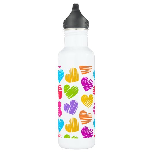 Modernes und Girly Vibranly Vidled Herts Pattern Trinkflasche (Rechts)