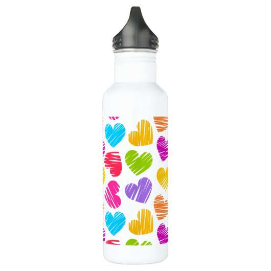 Modernes und Girly Vibranly Vidled Herts Pattern Trinkflasche (Links)