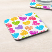 Modernes und Girly Vibranly Vidled Herts Pattern Untersetzer (Linke Seite)