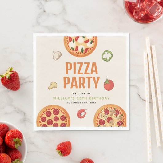 Modernes und italienisches Pizza-Party für jeden A Serviette (Beispiel)