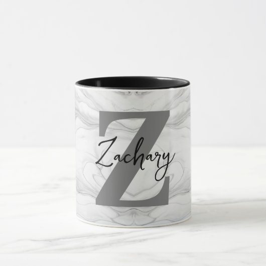 Modernes und klassisches Marmormonogramm Letter Z Tasse (Zentrum)