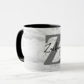 Modernes und klassisches Marmormonogramm Letter Z Tasse (Vorderseite Links)
